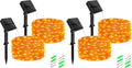 cshare Halloween String Lights Outdoor Waterproof, Orange Solar Fairy Lights 16.4ft 50LED 8 Modes Orange Fall Outdoor Lights for Fall Decor Outside Pathway Patio Party Backyard Decorations (Pack of 2)
