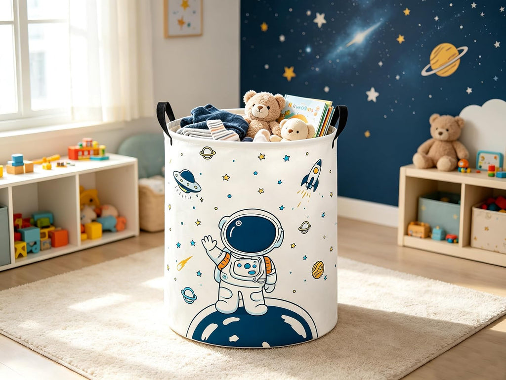 Baby Laundry Hamper kids laundry Basket Waterproof Storage Bin for(Star Astronaut)