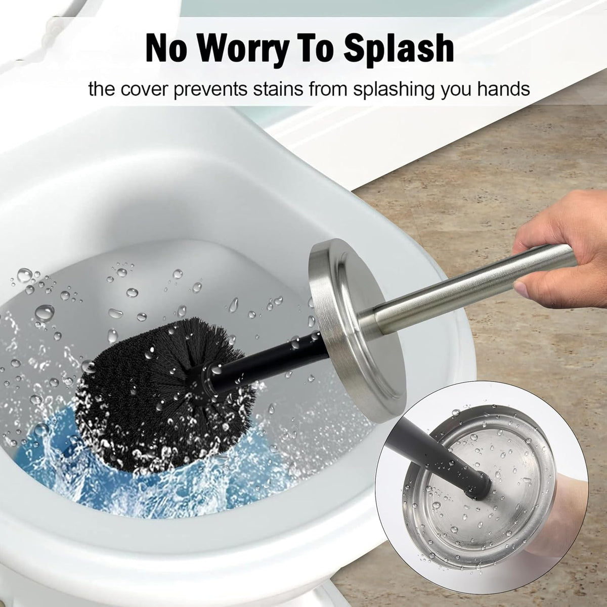 Brushed Nickel Toilet Bowl Brush with Holder, Durable Bathroom Cleaning Tool, Modern Design for Easy Toilet Maintenance, Bathroom Cleaner Brush for Efficient Cleaning and Hygiene