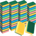 Patelai 100 Pcs 100 Pcs Heavy Duty Sponges Bulk Dish Sponges, 4 Colors
