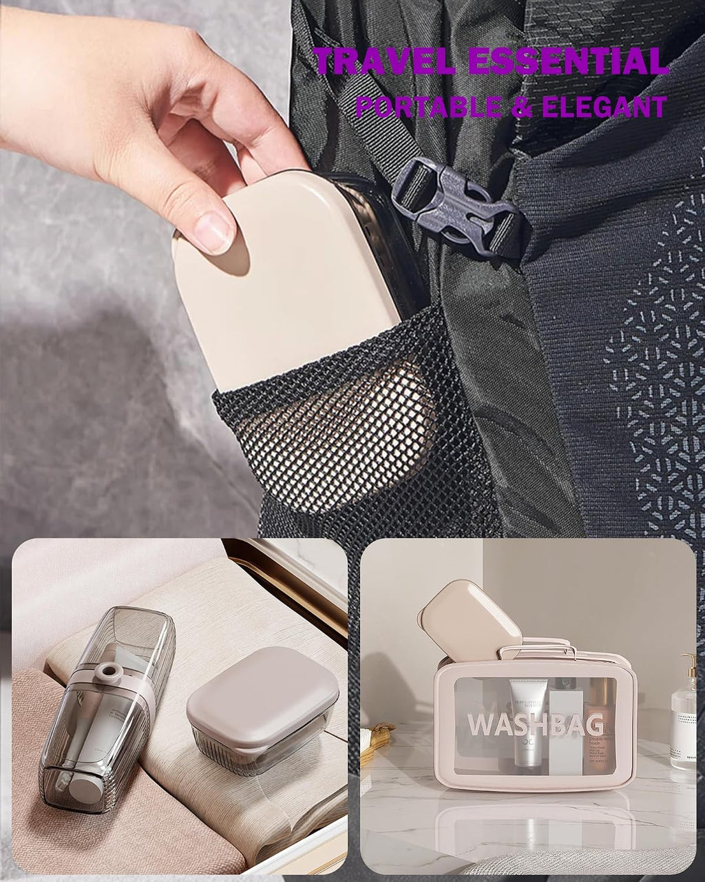 Travel Essentials Soap Holder with Lid Clear,Leakproof Soap Dish with Drainage Layer,Portable Travel Soap Bar Case for Camping,Gym,Bathroom,Kitchen,Dormitory,Hotel