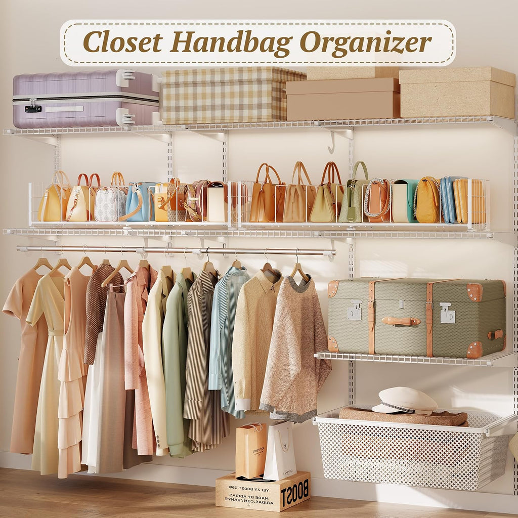 Purse Organizer for Closet,Adjustable Handbag Organizer with Shelf Dividers