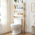 UTEX 3-Tier Over the Toilet Storage Shelf with Bamboo Frame, White
