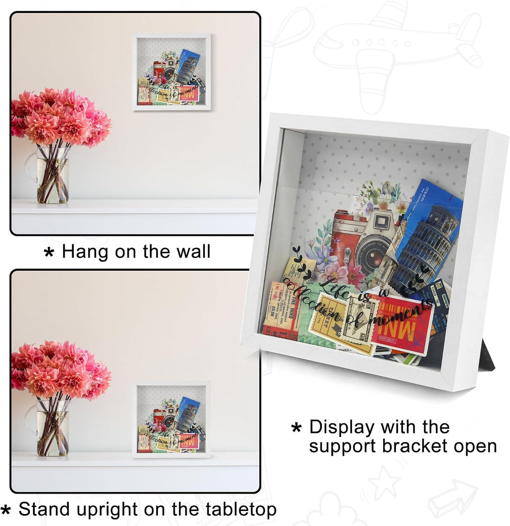 FramePro 8x8 Travel Memory Shadow Box with Slot (White)