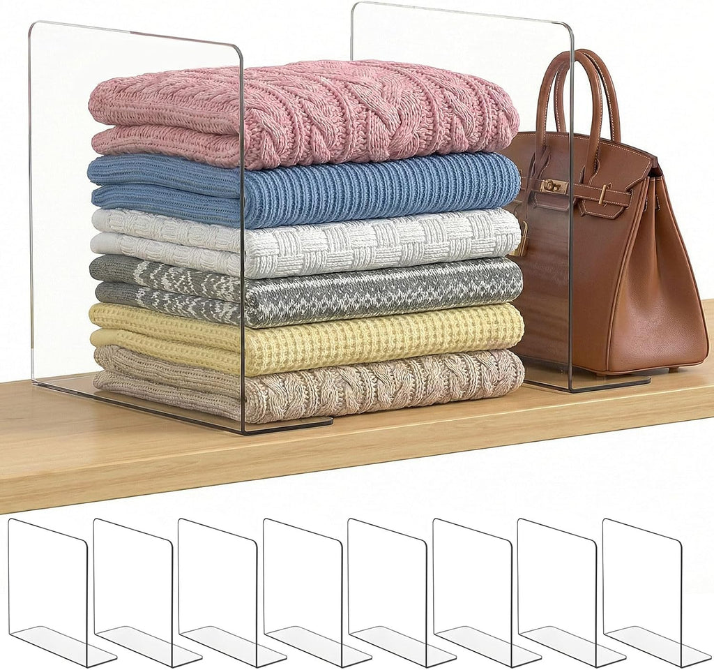 SortNStore Shelf Dividers Closet Organization: 12" Tall x 12" Deep (Taller)