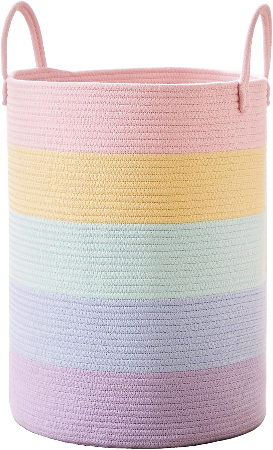 Laundry Basket Girls Kids Hamper 80L Tall Rainbow Hamper for Girls Room