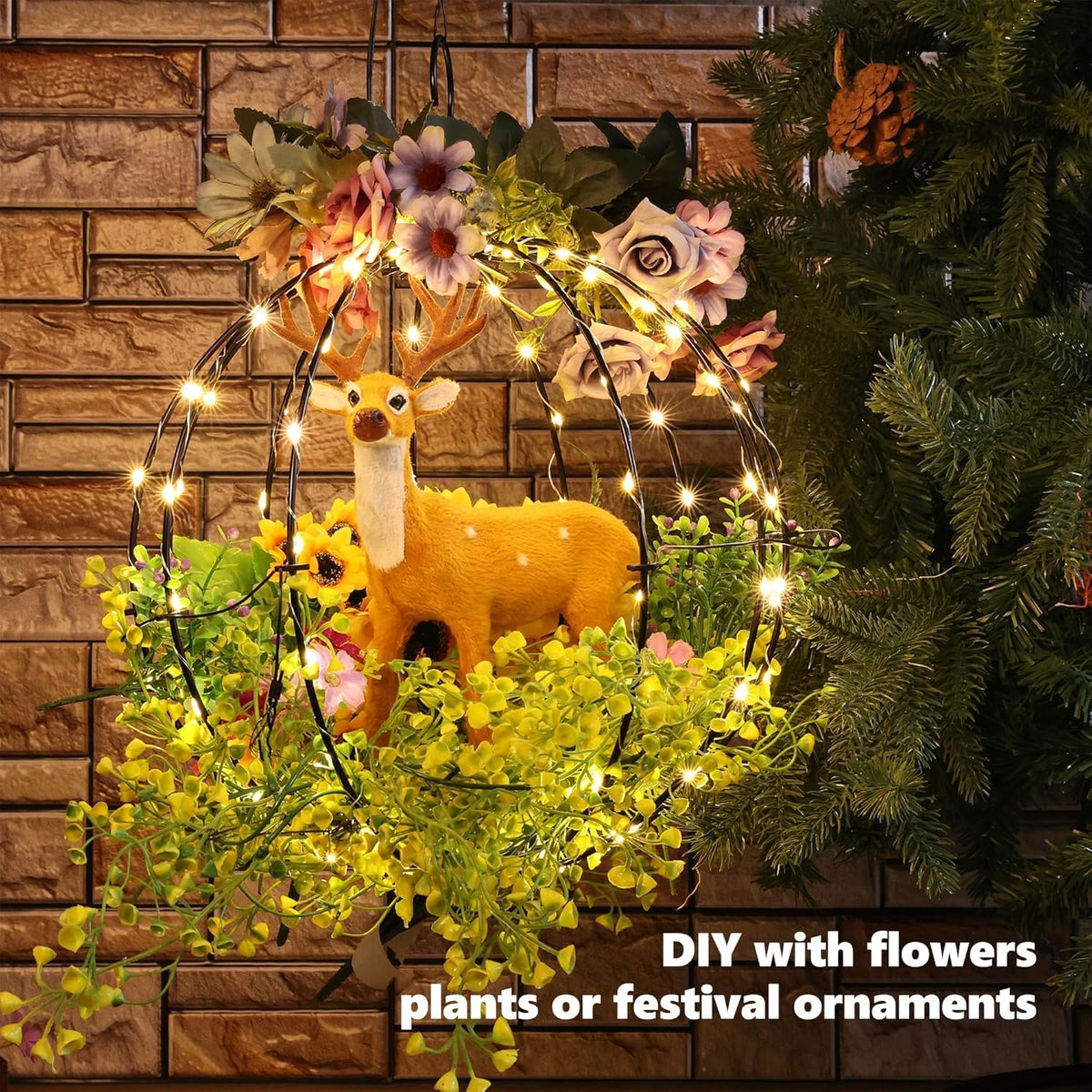 Joomer Plug-in Christmas Ball Lights, 13in & 11in Foldable Sphere Lights