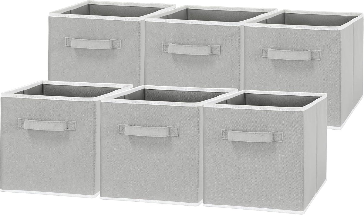 Simple Houseware 11-Inch Foldable Cube Storage Bins, Gray, 6-Pack