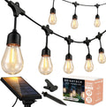 Brightech Ambience Pro Solar Powered Outdoor String Lights, 48 ft Commercial Grade Waterproof Patio Lights, Shatterproof LED String Lights for Outside, Porch - 15 Edison Bulbs, 1W Warm White