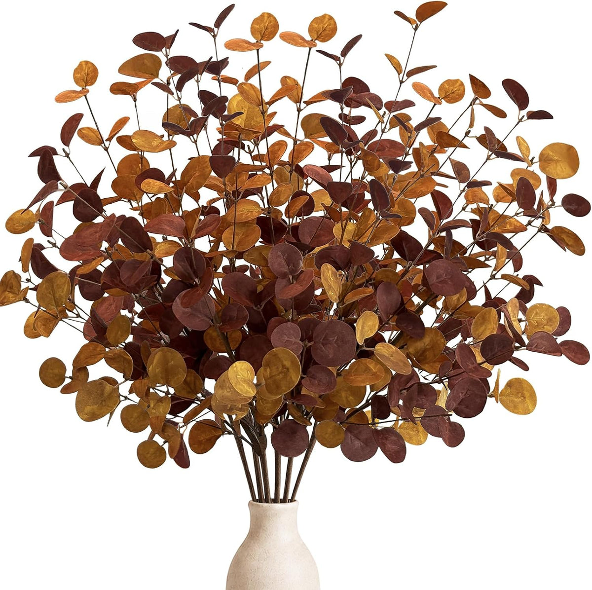 Fall Decor 6Pcs 27" Faux Fall Eucalyptus Stems Leaves Decor Thanksgiving