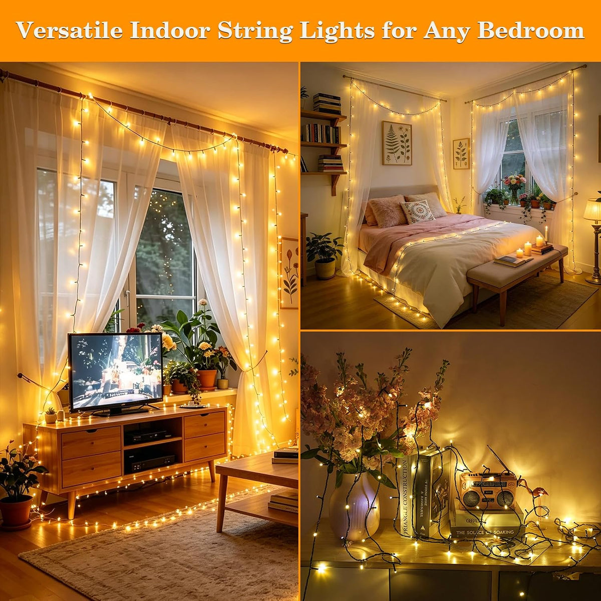 132FT 400 LED Christmas Lights, Twinkle Xmas Lights with 8 Modes and Timer, Outdoor Waterproof Christmas Tree Lights for Room Bedroom Wedding Party Holiday Decorations, Warm White