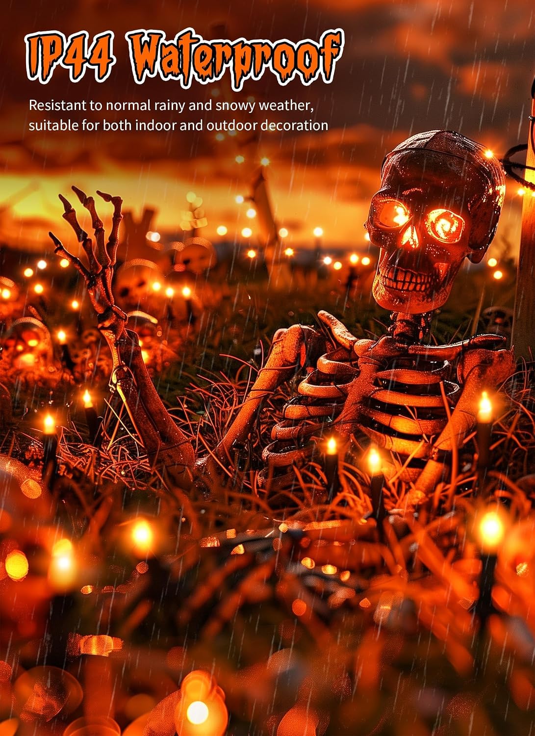 Brightown Orange Halloween Mini Lights, 50 Count 10 Feet Mini String Lights
