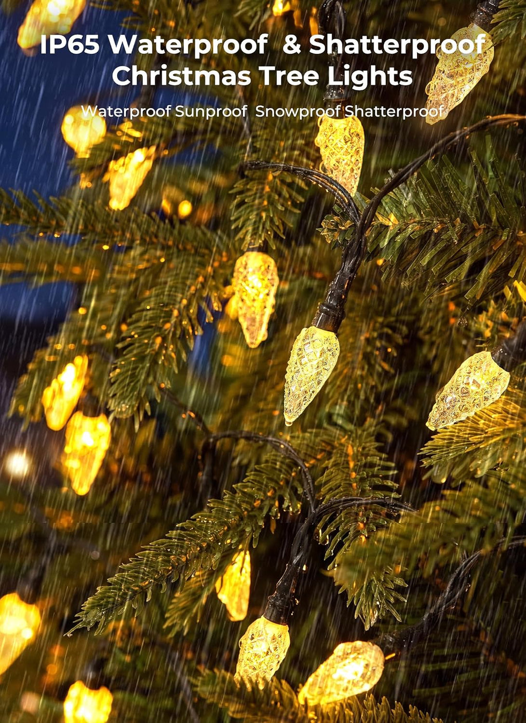Brightown 1 Pack Battery Operated Christmas String Lights 16.5FT Warm White