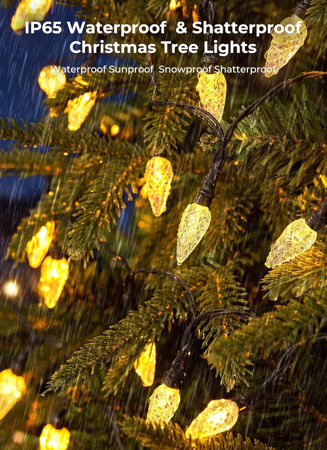 Brightown 1 Pack Battery Operated Christmas String Lights 16.5FT Warm White