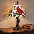 Tiffany Lamp,Cardinal Lamp,8.5" Stained Glass Lamp
