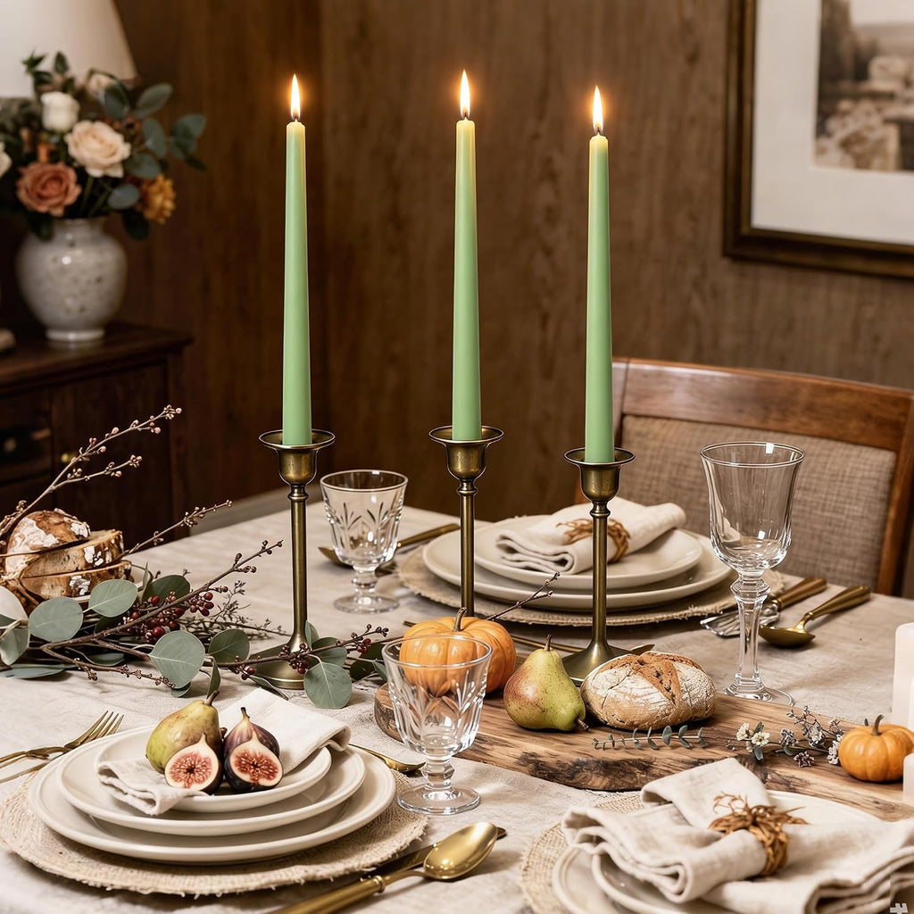 Viyffo Taper Candles, 10 Inch, 12 Pack, Sage Green – Unscented