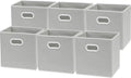 Simple Houseware 11-Inch Foldable Cube Storage Bins with Handles, Gray