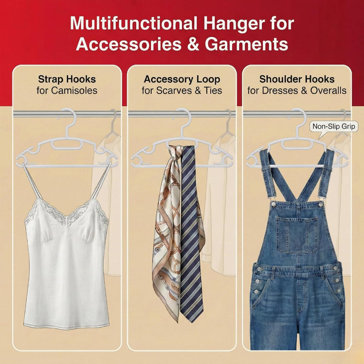 Foilymer Cloth Hangers 10 Pack - Sustainable and Durable Upcycled Plastic Clothes Hangers, 0.80 Inch Thick, Heavy Duty Closet Organizers and Storage