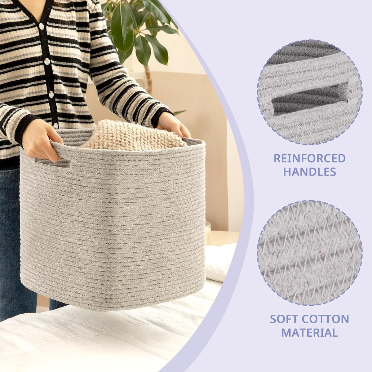 OIAHOMY 2 PACK Cube Storage Bin 13 Inch Collapsible Storage Cube Grey