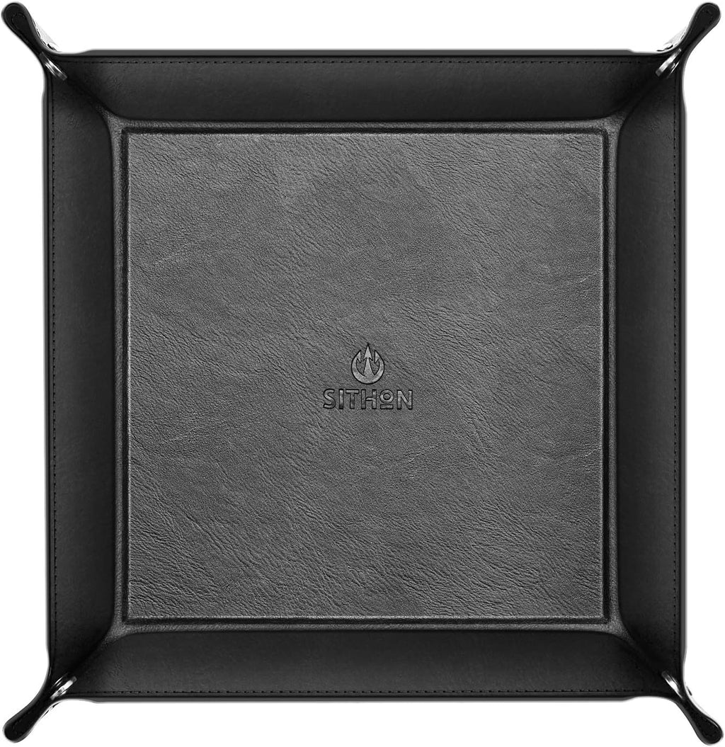 SITHON Valet Tray Desktop Storage Organizer PU Leather Catchall Tray
