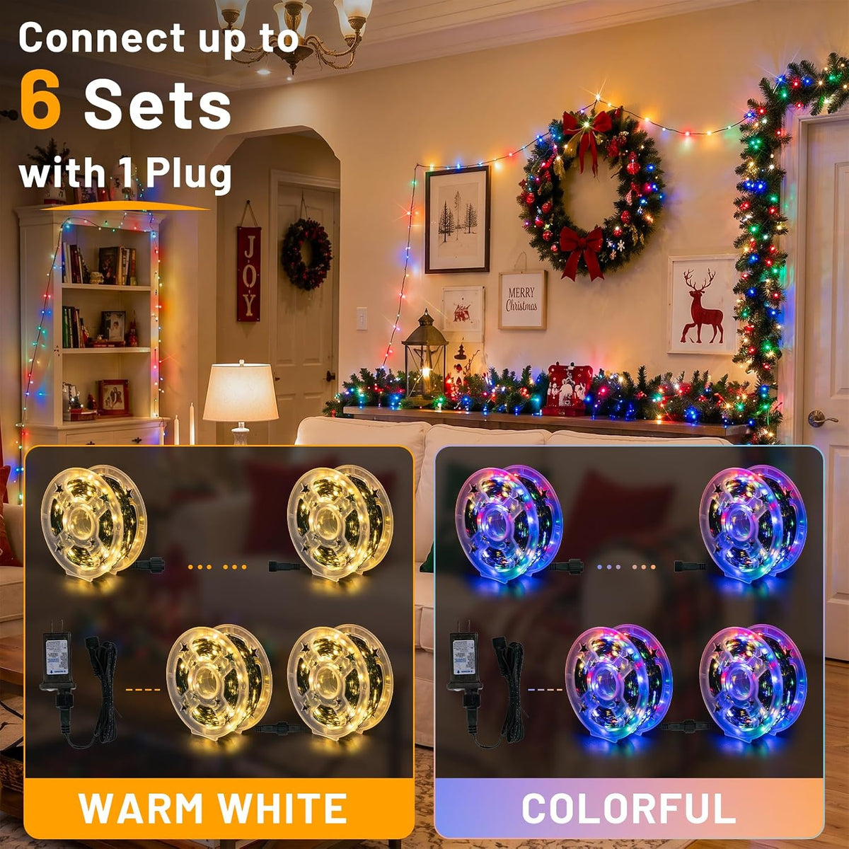 suddus Color Changing Fairy Lights Plug in，99ft 300 LED Connectable Green Wire String Lights with Remote,Waterproof Twinkle Lights Indoor Outdoor, Timer for Wedding Patio Christmas Thanksgiving Decor