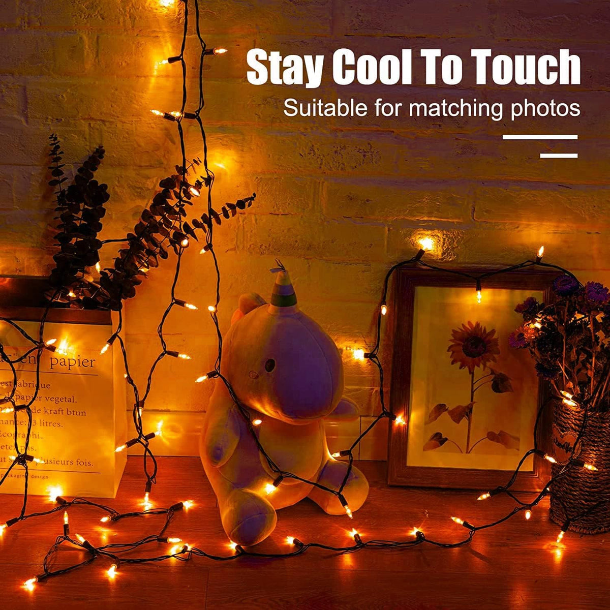 Minetom Orange Halloween String Lights Outdoor, 39Ft 100LED Christmas Light