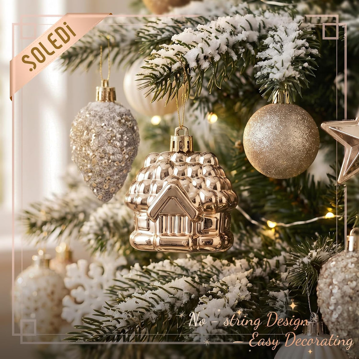 SOLEDI 132pcs Christmas Tree Ornaments Set, 2026 Christmas Tree Decorations