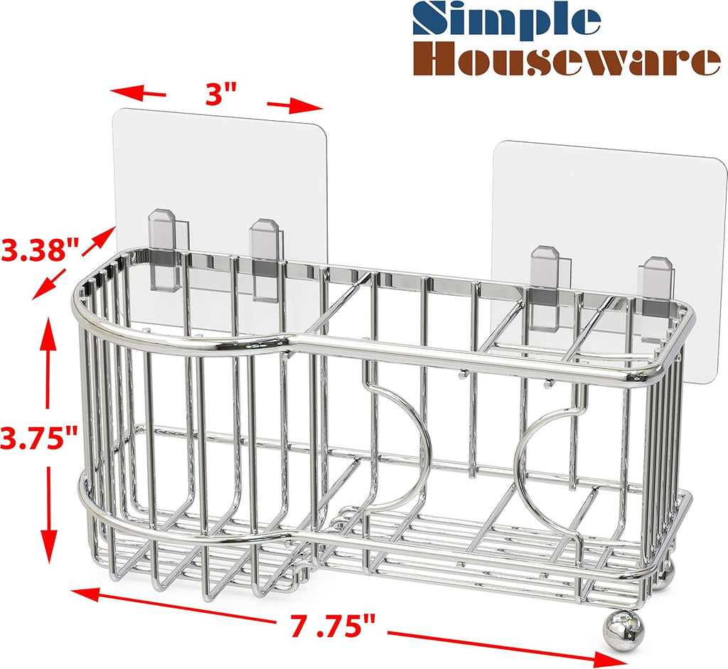 Simple Houseware Stainless Steel 6 Slots Adhesive Wall Toothbrush Holder