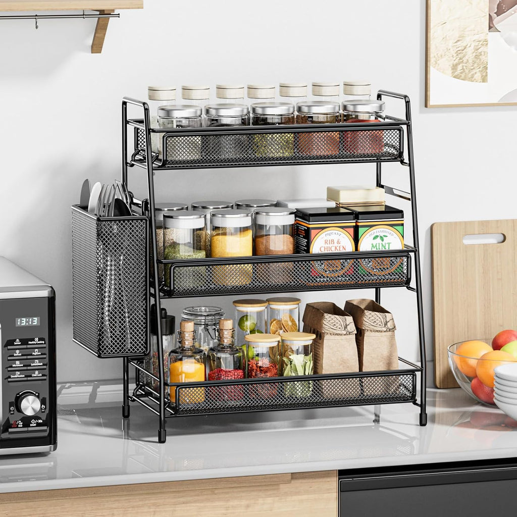 EKNITEY Bathroom Countertop Organizer Shelf - 3 Tier Counter Spice Rack