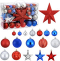 100PCS Christmas Ball Ornaments with Tree Topper, Hanging Xmas Decorations