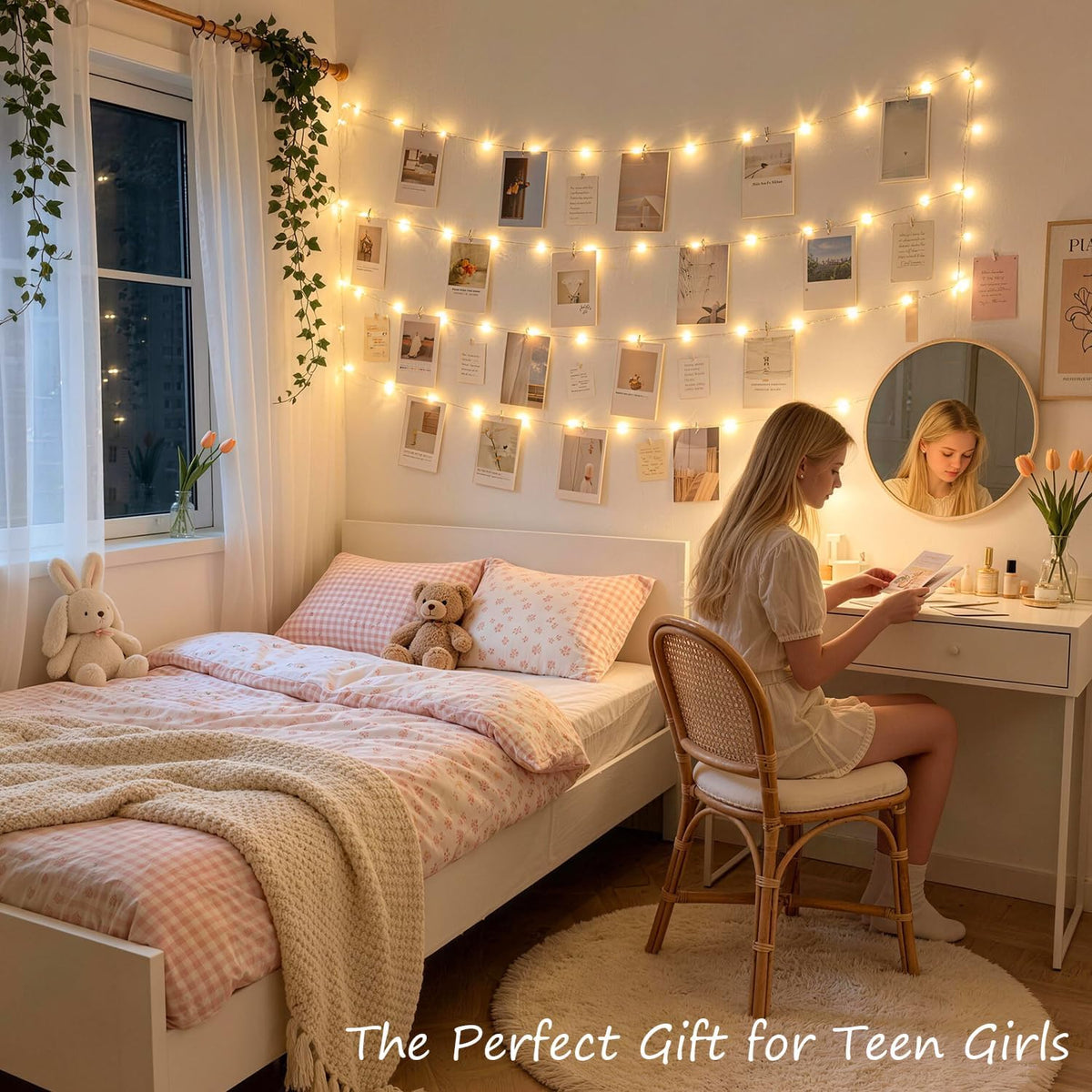 JMEXSUSS 100LED Photo Clips String Light, 33ft Fairy Lights with 50 Clips