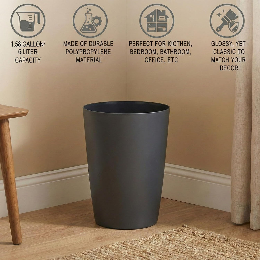 Mini Waste Basket, Durable Small Plastic Garbage Trash Can Bin (2 Pack)