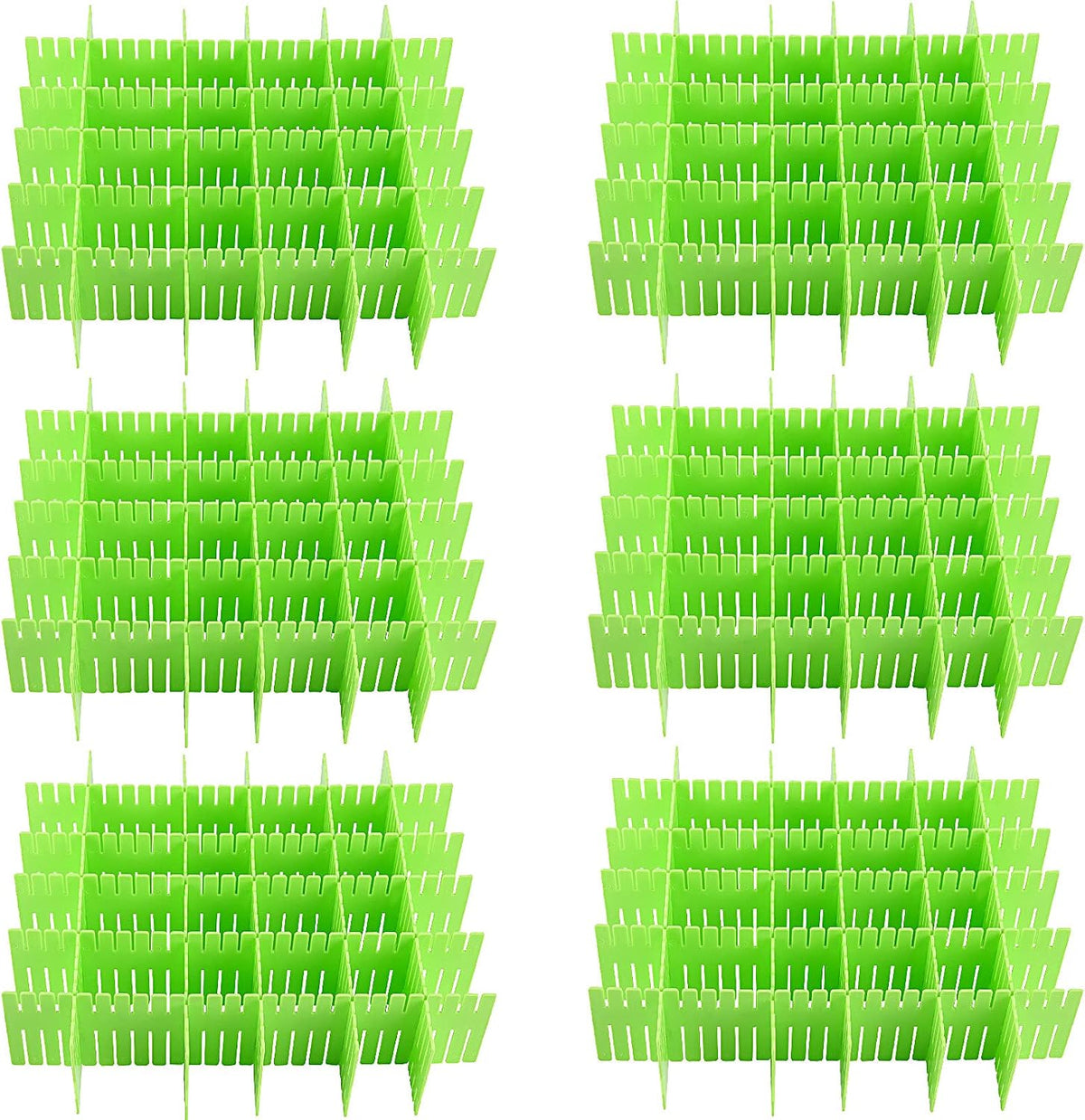 ZOENHOU 60 PCS Green Drawer Dividers, 12.6 x 2.8 Inch Adjustable Premium Plastic Drawer Divider Organizers for Makeup Drawers Desktop Kitchen drawer Organizers and Storage