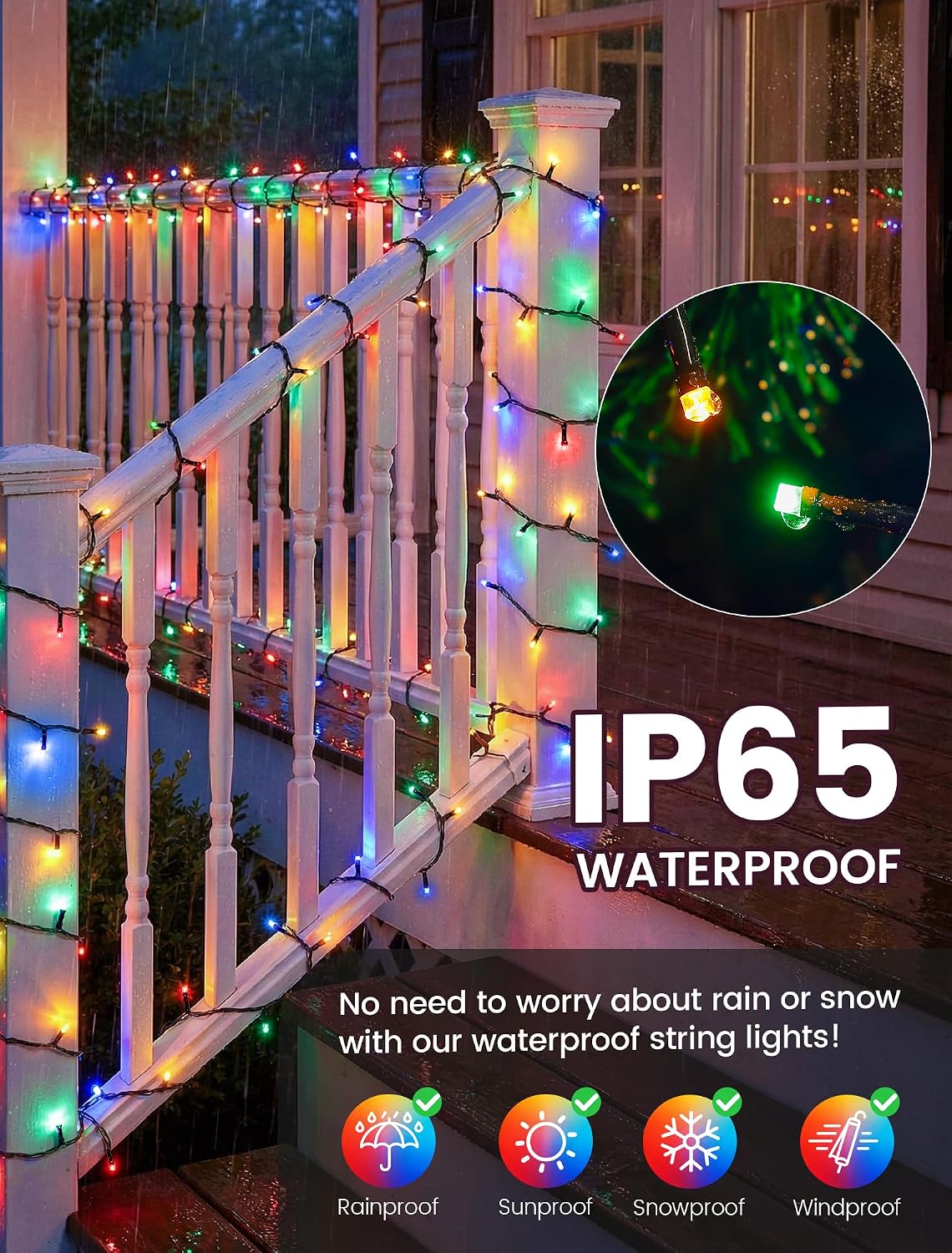 Hopolon Multicolor Halloween Christmas Fairy String Lights, 33FT 100 LED