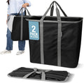 CleverMade Collapsible Laundry Caddy, 64L, 2 Pack, Black Gray