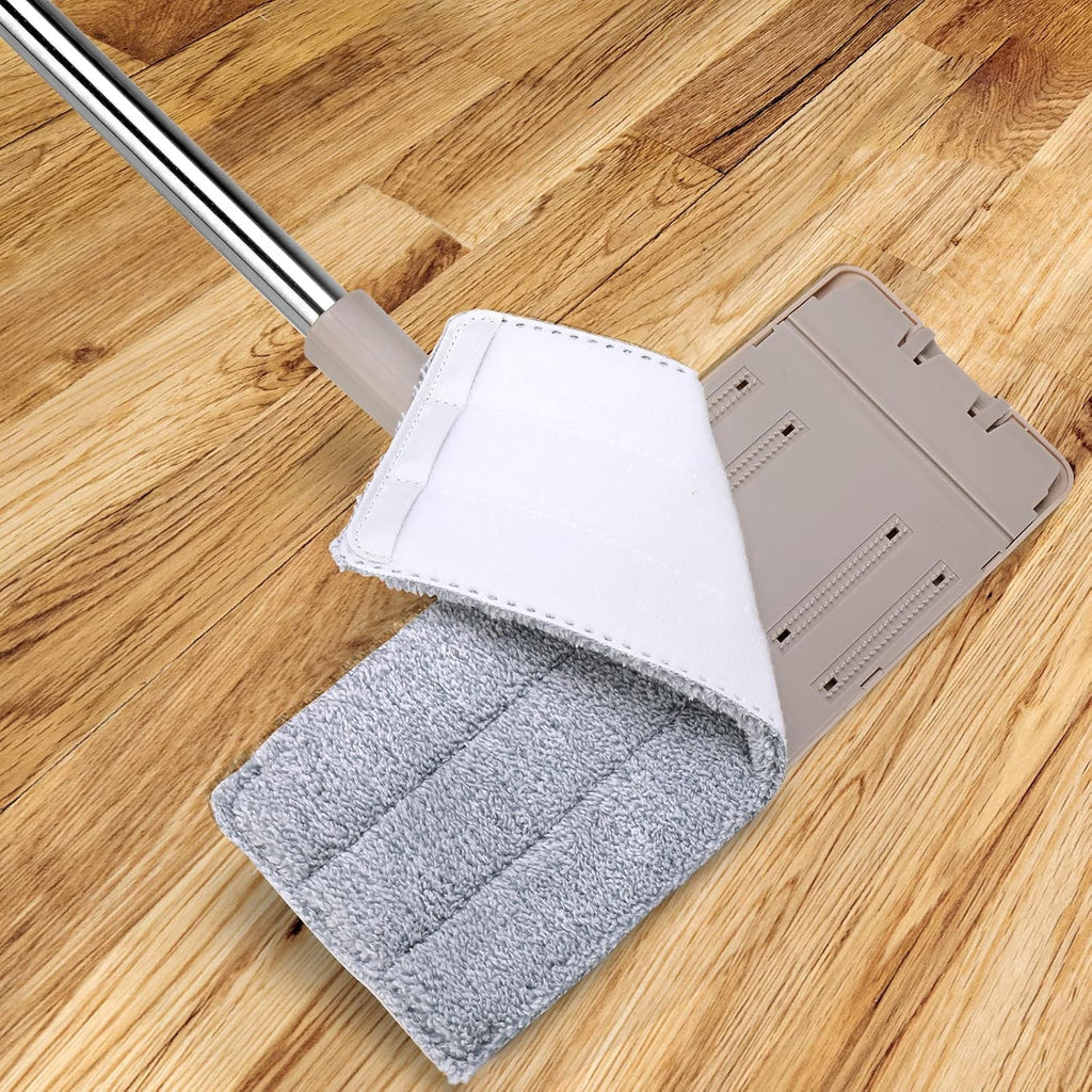 6 Pack Flat Mop Pads Compatible with Joymoop, Bosheng or 11-13" Size Flat Mops, Washable and Reusable 13" x 4.9" Wet/Dry Pads for Floor Cleaning