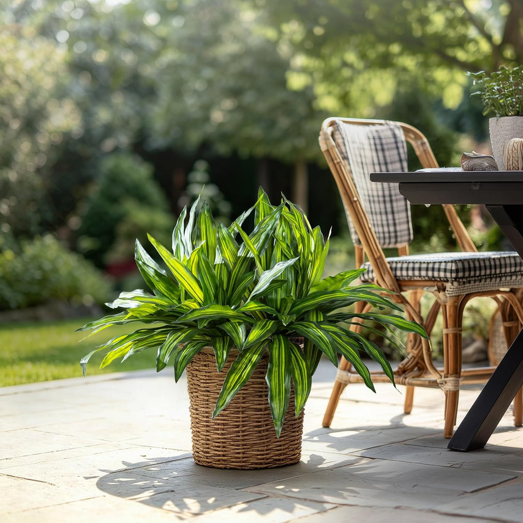 4 Pcs Artificial Greenery Stems Dracaena Faux Branches Artificial Plants Realistic Fake Dracaena Greenery Realistic Plants for Indoor Outdoor Porch Patio Home Office Living Room Decor (Light Green)