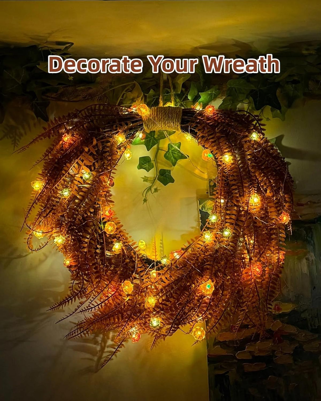Fall Decor Lights 10Ft 30 LEDs Thanksgiving Decoration Battery Operated Acorn 3D Pumpkin Maple Leaf String Lights Fall Lights for Home Autumn Garland Harvest Halloween Party Christmas