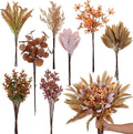 70Pcs 8 Kinds of Fall Artificial Eucalyptus Stems Box Set(Brown&Orange)