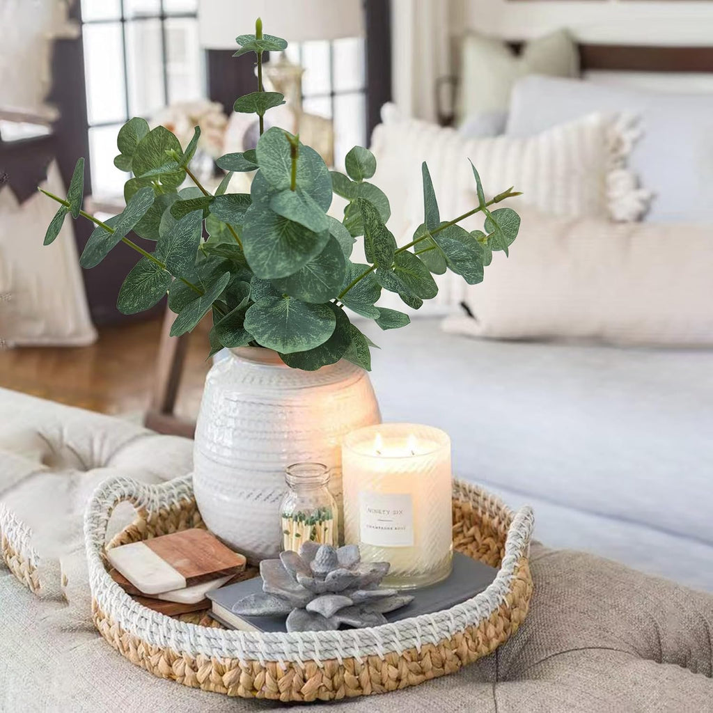 15" Artificial Eucalyptus Stems Potted Plant,Green