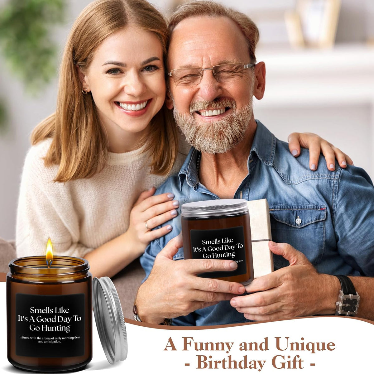 Hunters Gifts for Men - Funny Dad Husband Grandpa Friend Him Hunting Gift, Father's Day Christmas Birthday Anniversary Retirement Present Best Hunting Candle