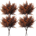 Artificial Ferns Shrubs Bushes, Faux Fern Leaves Plastic Plants Fake Boston Grass for Wedding Bouquet Indoor Outdoor Home Garden Verandah Kitchen Table Centerpieces Arrangements Decoration Red 8 Pack