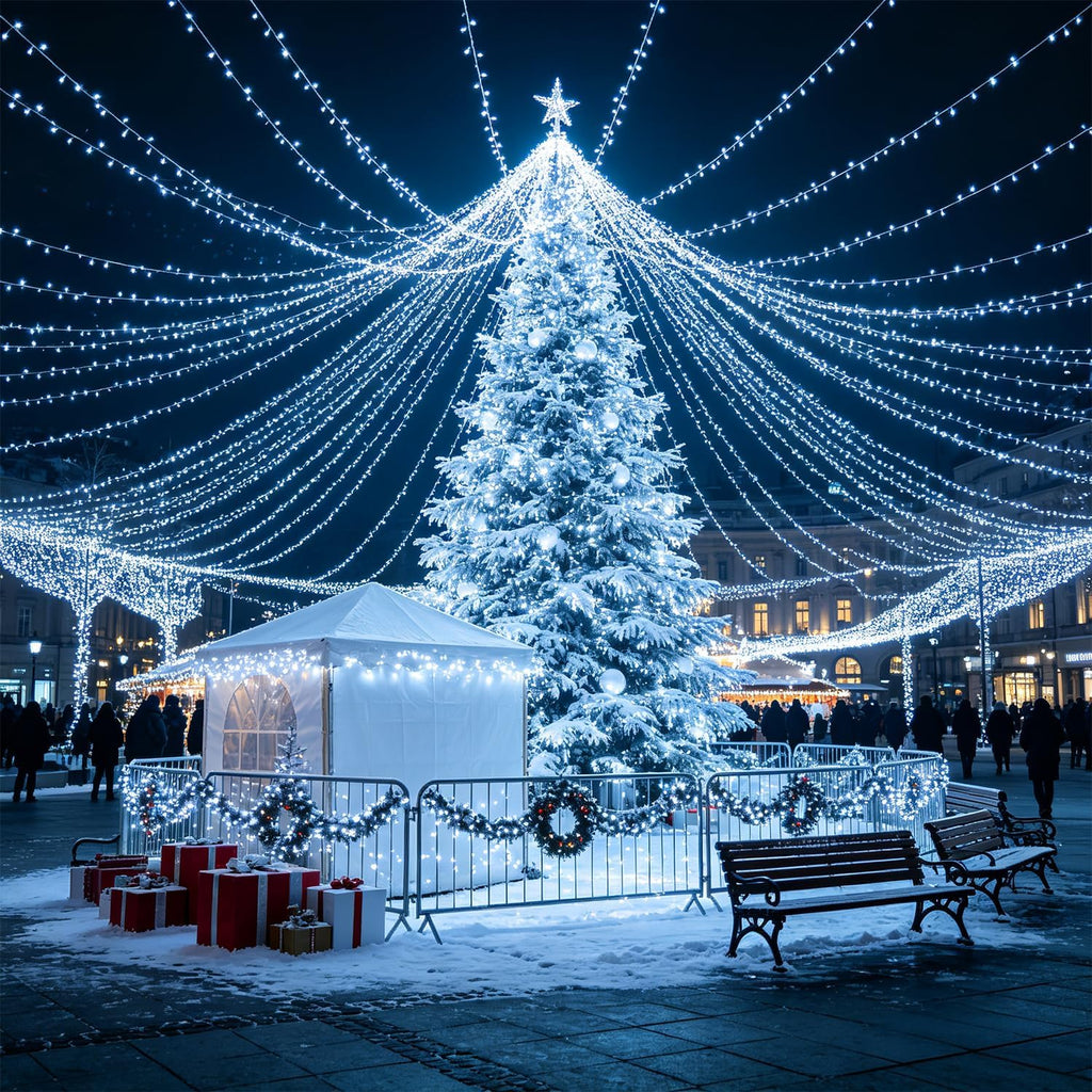 WATERGLIDE Extra Long 328 FT Christmas Lights, 1000 LED Cool White Lights
