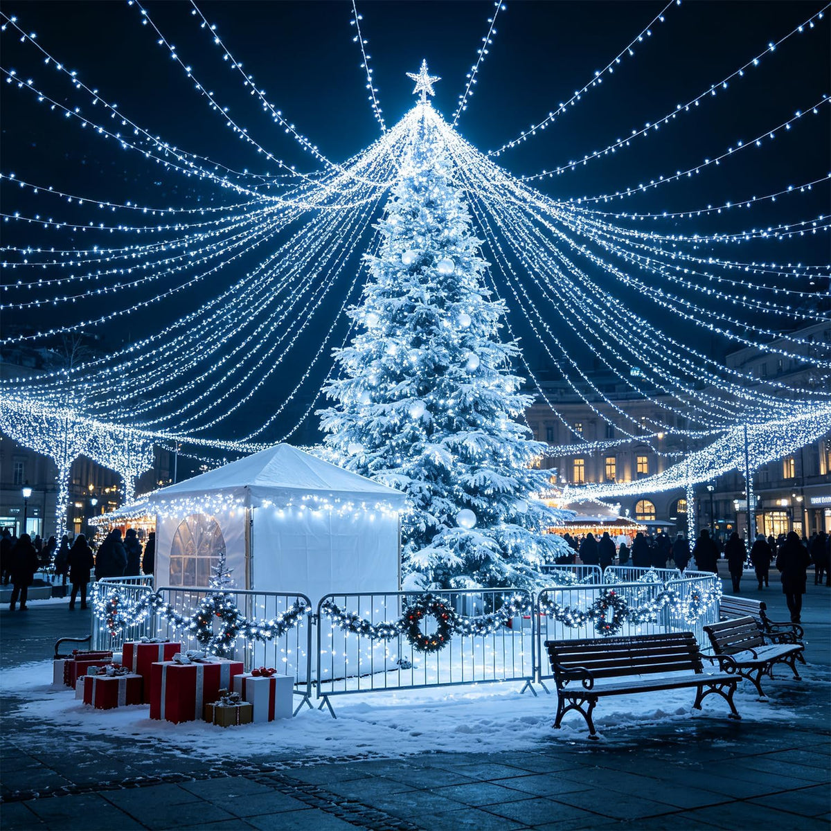WATERGLIDE Extra Long 328 FT Christmas Lights, 1000 LED Cool White Lights