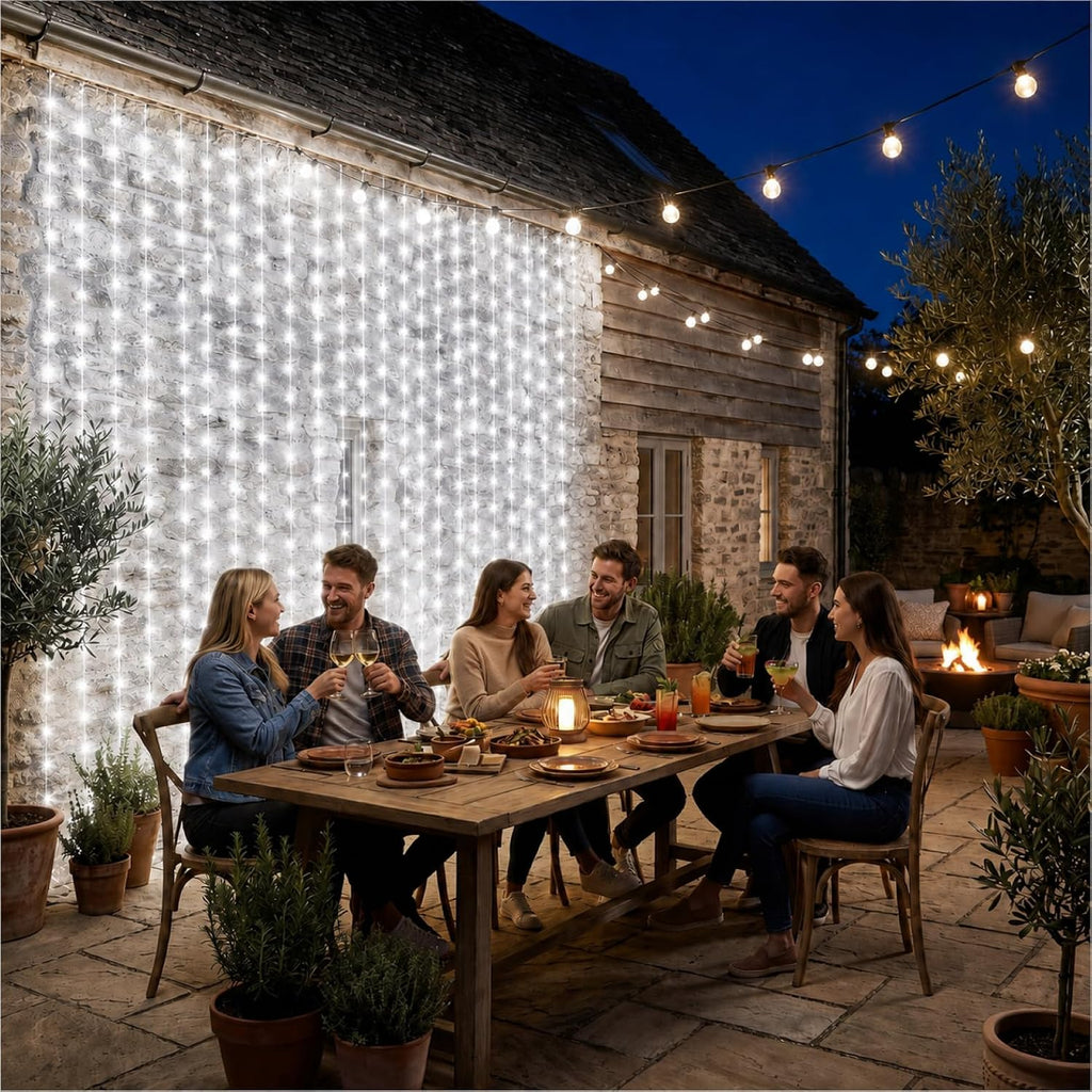 Fairy Curtain Light, 600LED 19.6x9.8ft, Remote & 8 Modes, USB