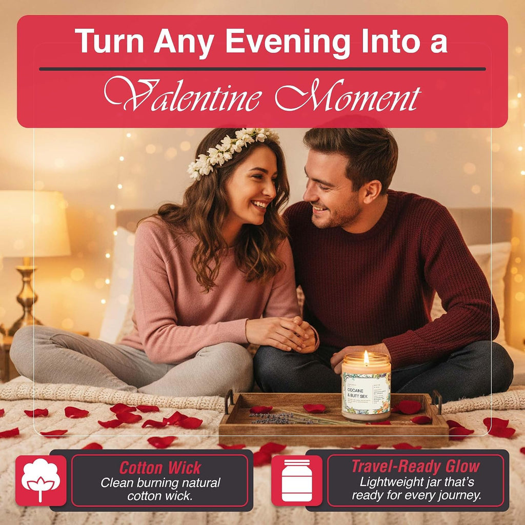 Funny Candle Gifts for Women, Men- Birthday Gift for Best Friends, Her, Him, Girlfriend, Sister, Plant Lover- Unique Christmas & Valentines Day Present - Lavender Candles (But Sex)