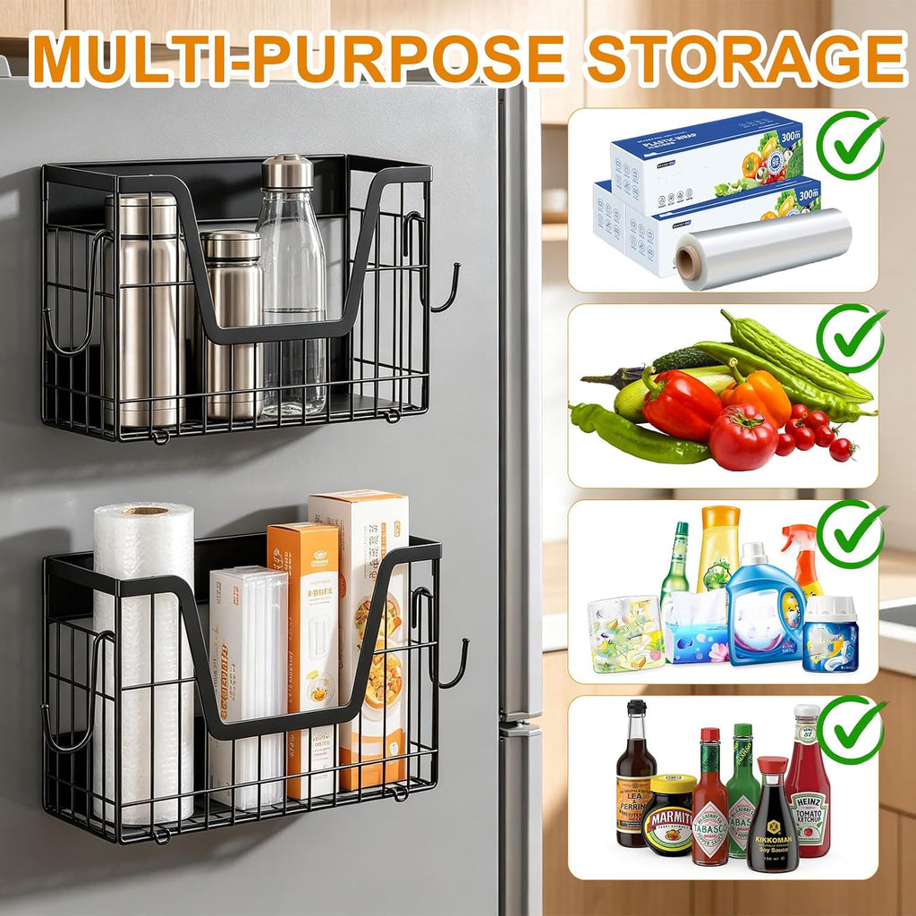 Magnetic Basket for Refrigerator Door,Magnetic Fridge Shelf Organizer - 1pc