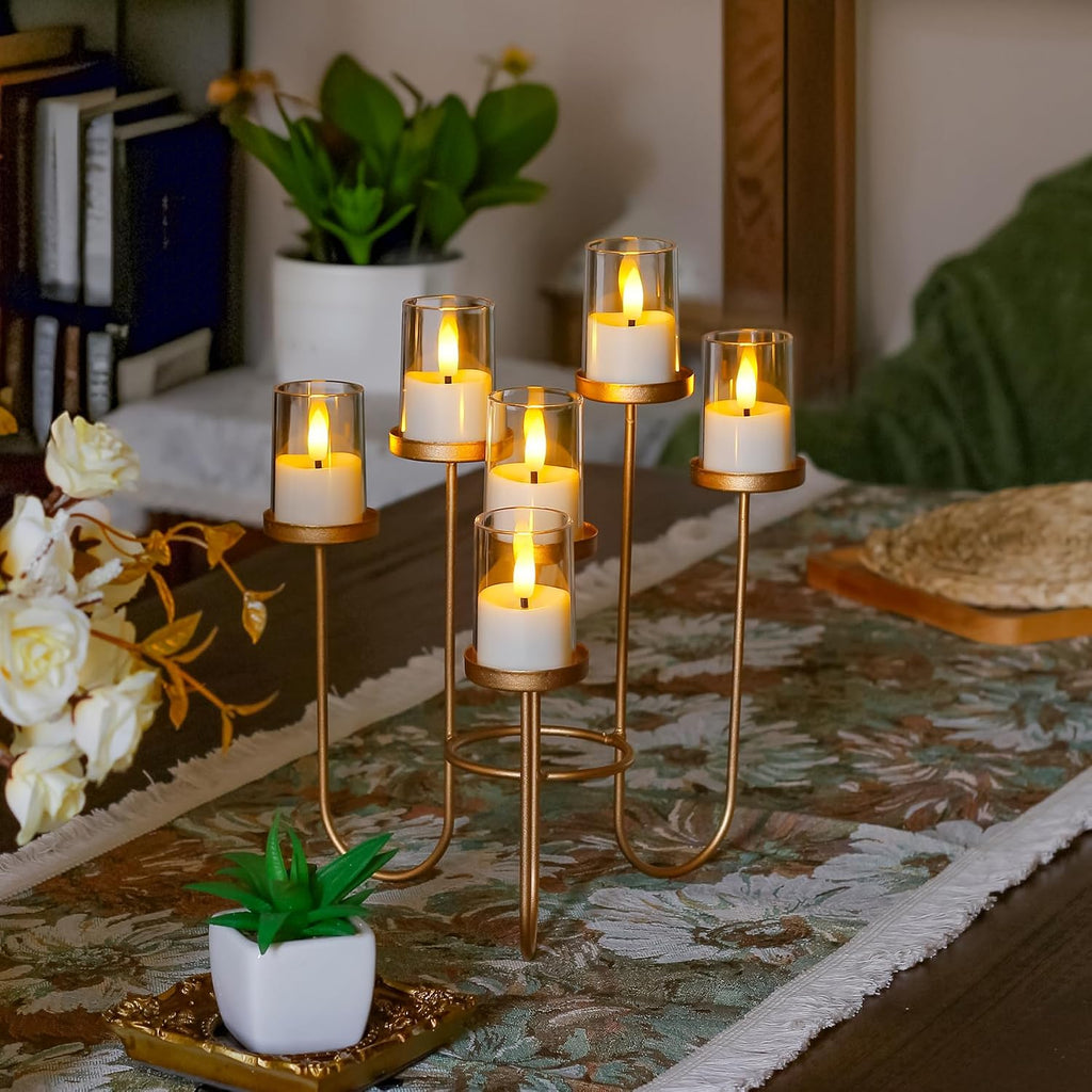 Yeelida 8pcs Battery Operated 1.7" x2.5" Clear Acrylic Remote LED Tea Lights, Flameless 2/4/6/8h Timer Fake Ivory Bulk Votive Candles with Batteries, Flickering Warm Light Pure Plastic Tealights