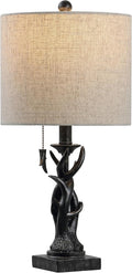 JONATHAN Y Gaston Rustic Faux Antler Resin Table Lamp 20.5", Antique Black