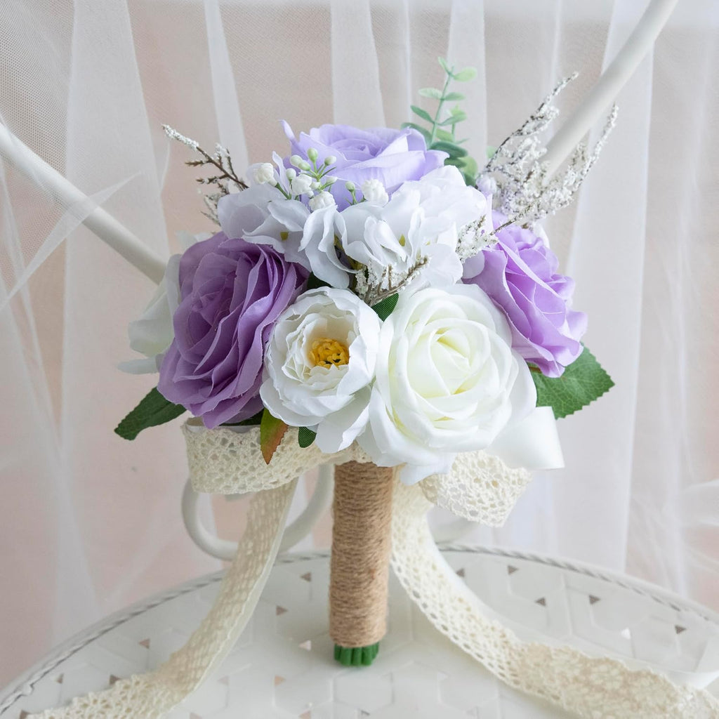 Lilac Wedding Bouquets for Bride, Bridesmaid Flower Bouquet
